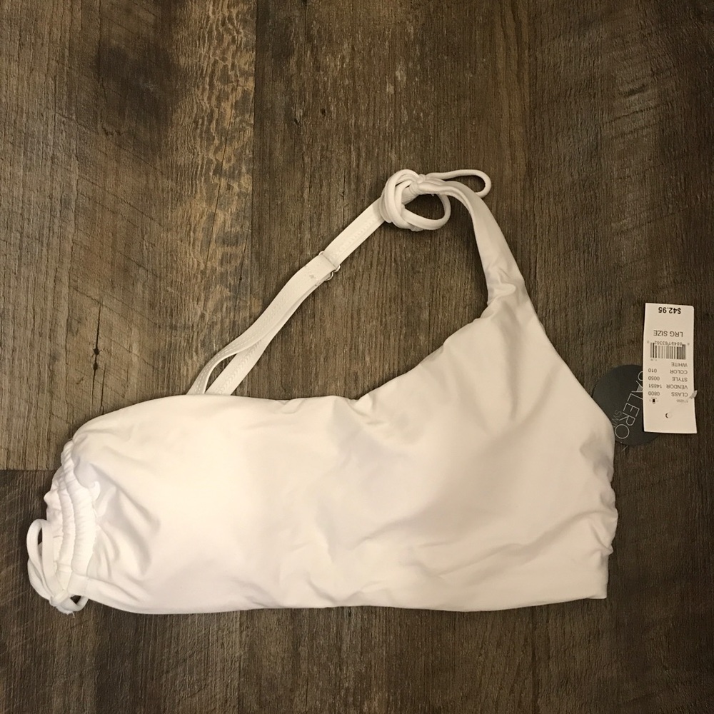White One-Shoulder Bikini Top